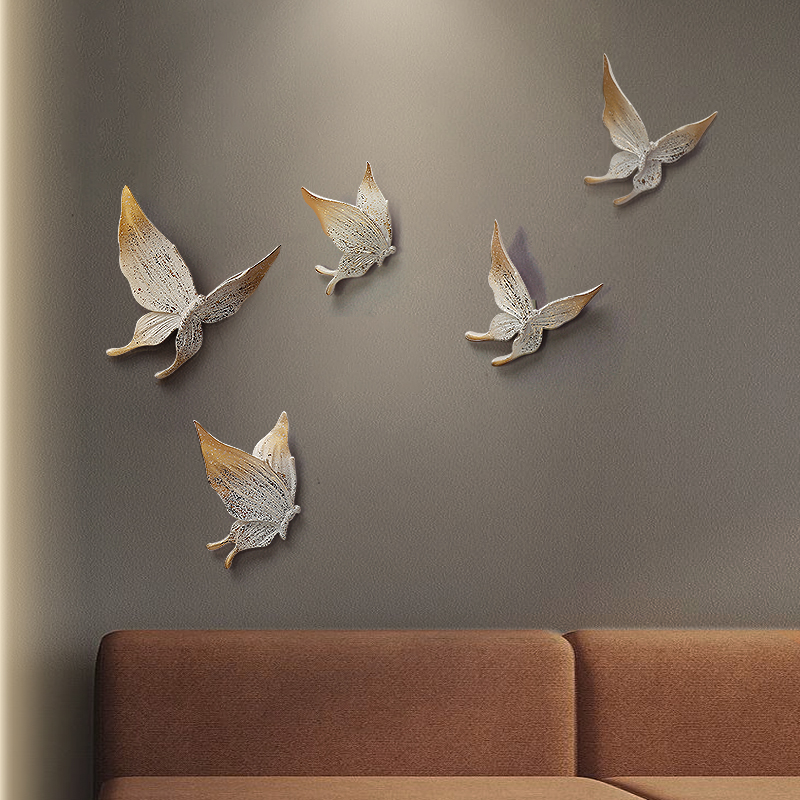 Art And Craft For Nursery - 5pcs 3D 다채로운 나비 벽 스티커