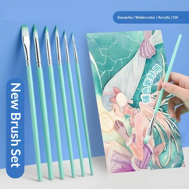 Gouache Paint Set - 6 Pcs 세트 나일론 헤어 수채화