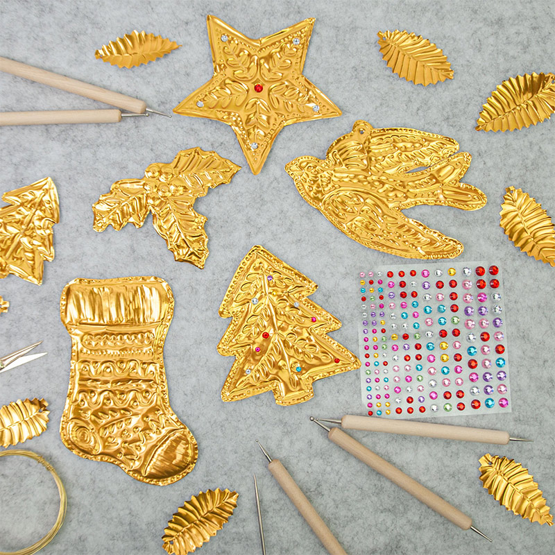 Art Craft With Paper - DIY 금박 아트 레리프 크리스마스 장식