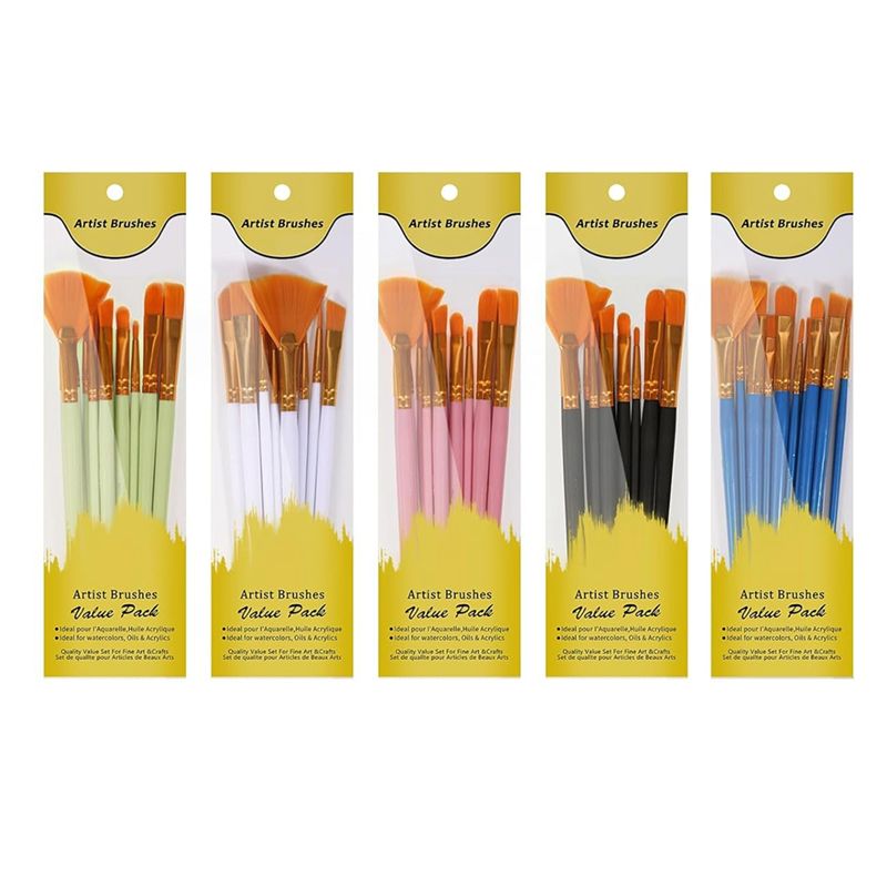 Gouache Paint Set - M12K-아크릴 페인트 브러시 세트, 5팩/60개 수채화
